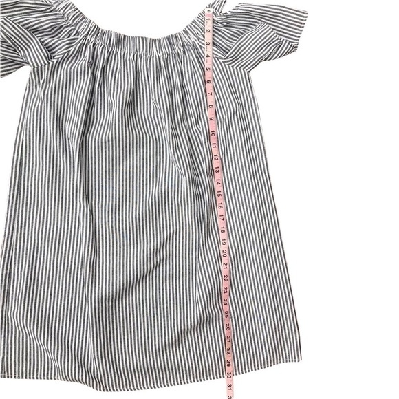 She & Sky Striped On Off Shoulder Cold Shoulder Tie Mini Dress SIZE LARGE - Picture 8 of 10